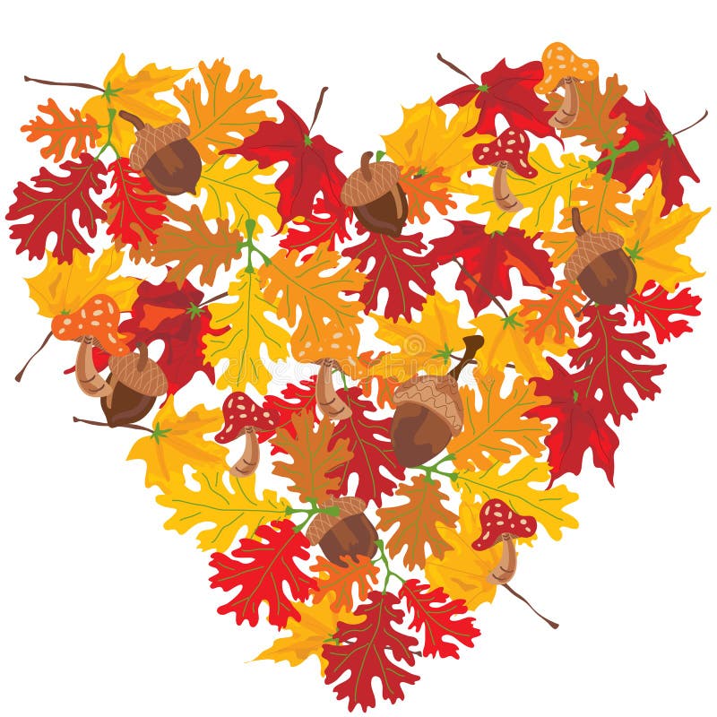 Corazón de las hojas de otoño libre illustration Corazón de las hojas de otoño libre illustration