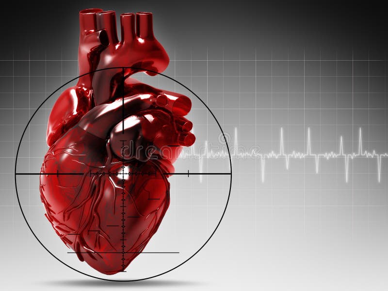 Corazón humano bajo ataque ilustración del vector Corazón humano bajo ataque ilustración del vector