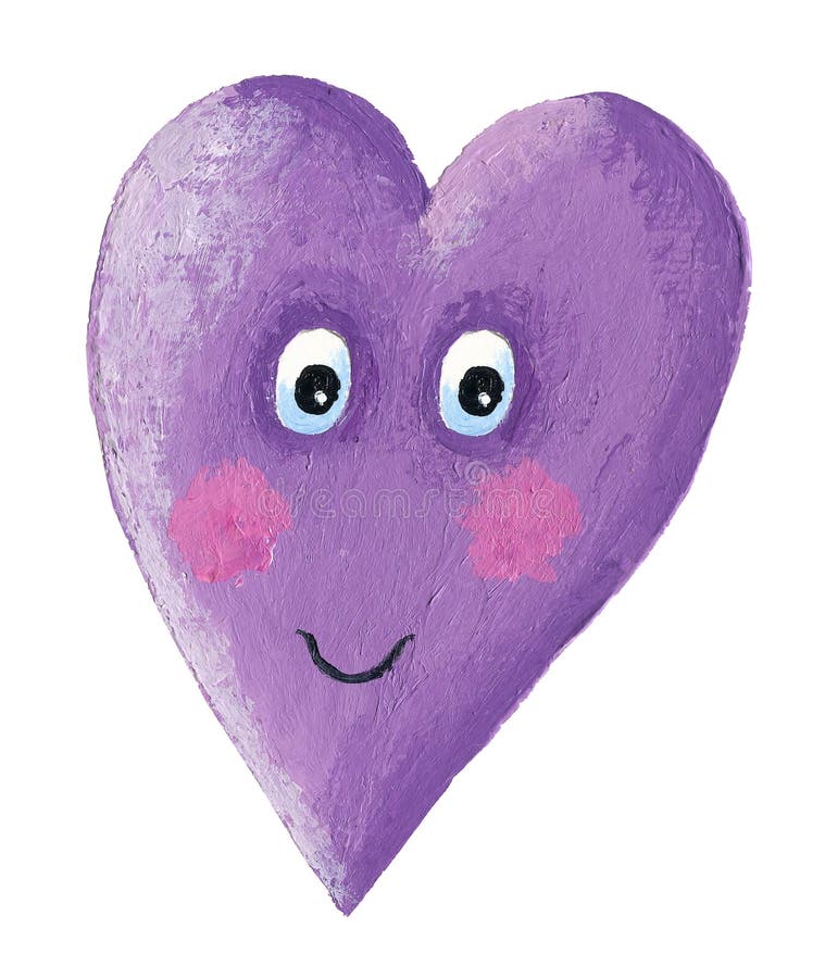 Corazón púrpura sonriente lindo libre illustration Corazón púrpura sonriente lindo libre illustration