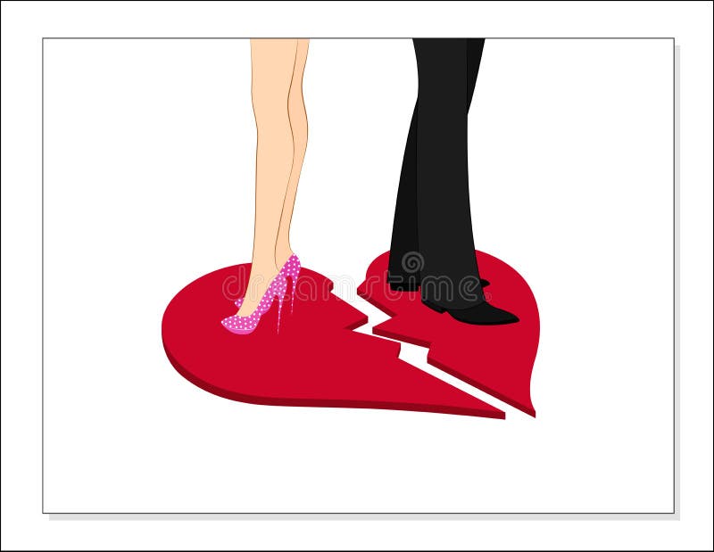 Corazón quebrado ilustración del vector Corazón quebrado ilustración del vector