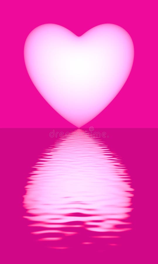 Corazón rosado del amor en el agua ilustración del vector Corazón rosado del amor en el agua ilustración del vector
