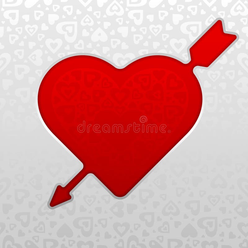 Corazón y flecha rojos stock de ilustración Corazón y flecha rojos stock de ilustración