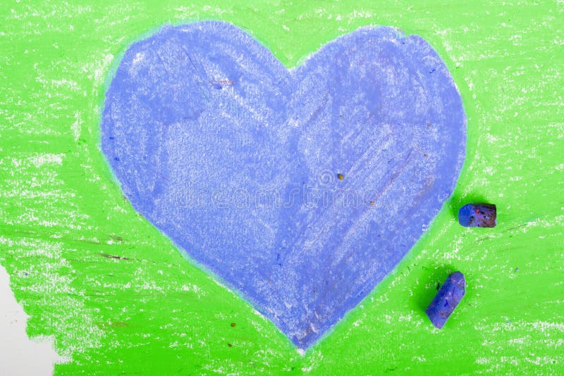 Coração azul no fundo verde ilustração do vetor Coração azul no fundo verde ilustração do vetor