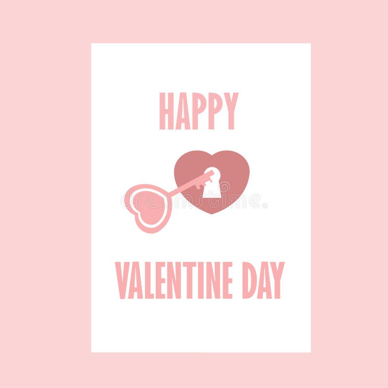 Coração chave Valentine Day With Color Pink feliz - romântico - eu te amo