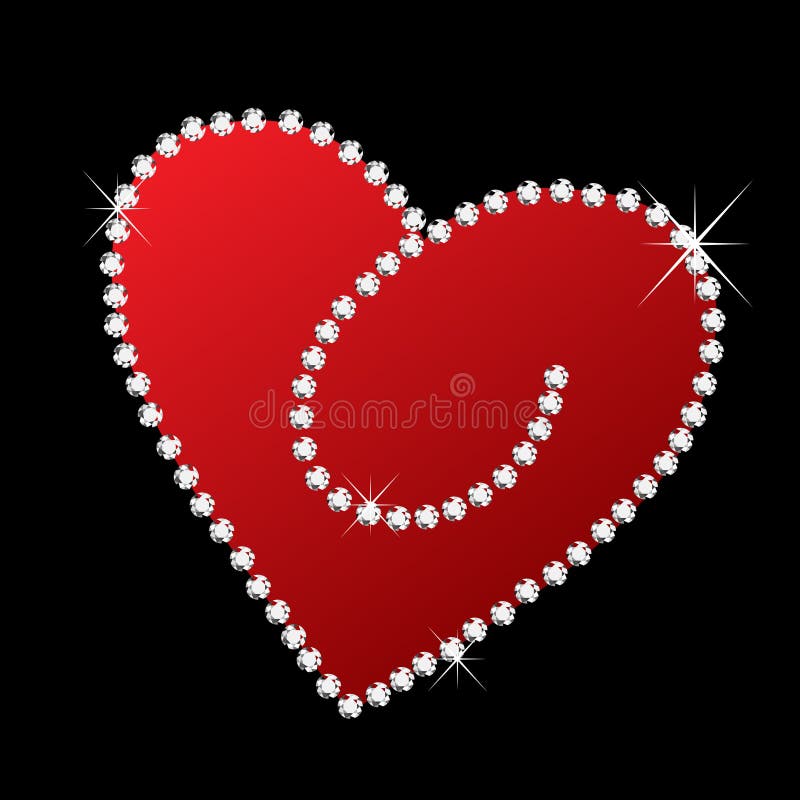 Coração com diamantes ilustração royalty free Coração com diamantes ilustração royalty free