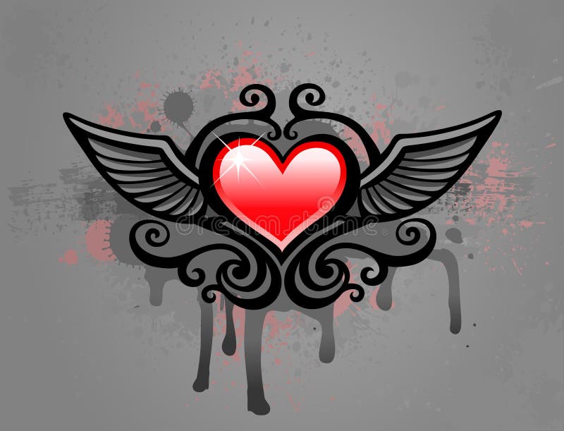 Coração grunge ilustração do vetor