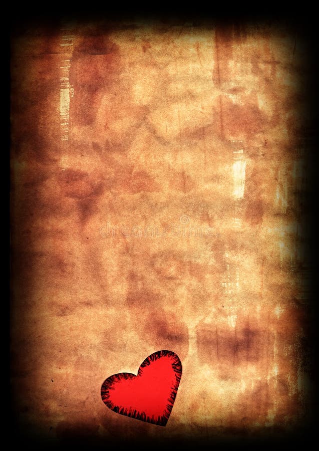 Coração de papel velho do Valentim