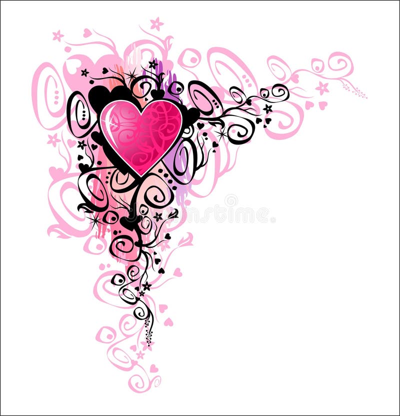 Coração do amor. Canto ilustração royalty free Coração do amor. Canto ilustração royalty free