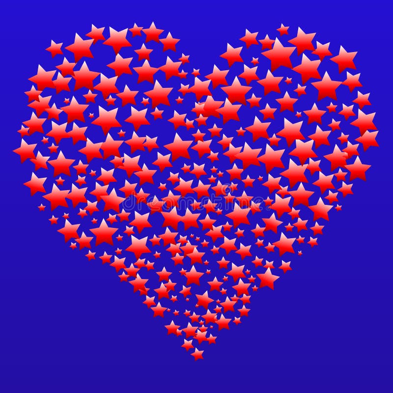 Coração do Valentim das estrelas ilustração do vetor Coração do Valentim das estrelas ilustração do vetor