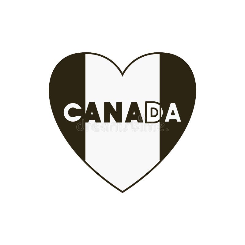 Coração e projeto do símbolo de Canadá ilustração stock Coração e projeto do símbolo de Canadá ilustração stock