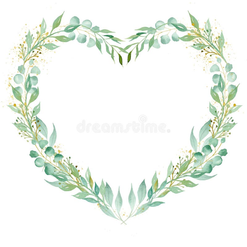 Coração floral decorativo ilustração dada forma da quadriculação da aquarela do quadro