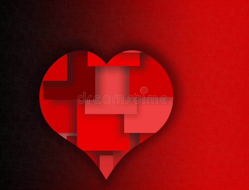 Coração mergulhado vermelho - símbolos do amor e do romance