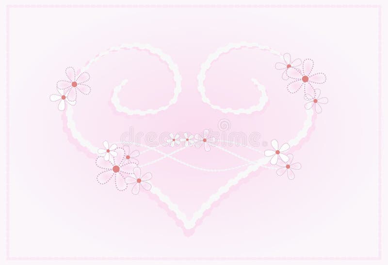 Coração em rosa pastel ilustração do vetor