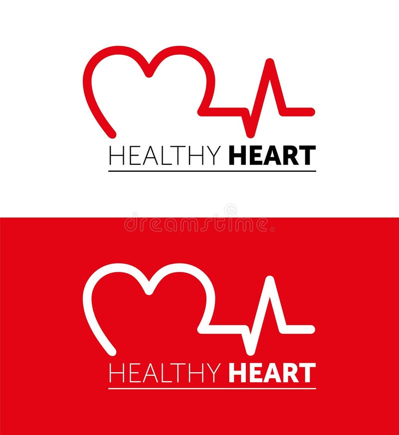 Coração saudável do logotipo Linha projeto do vetor Ilustra??o vermelha Projeto gr?fico ilustração stock Coração saudável do logotipo Linha projeto do vetor Ilustra??o vermelha Projeto gr?fico ilustração stock