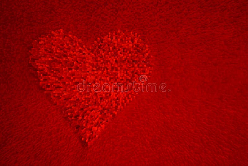 Coração vermelho, fundo vermelho ilustração do vetor Coração vermelho, fundo vermelho ilustração do vetor