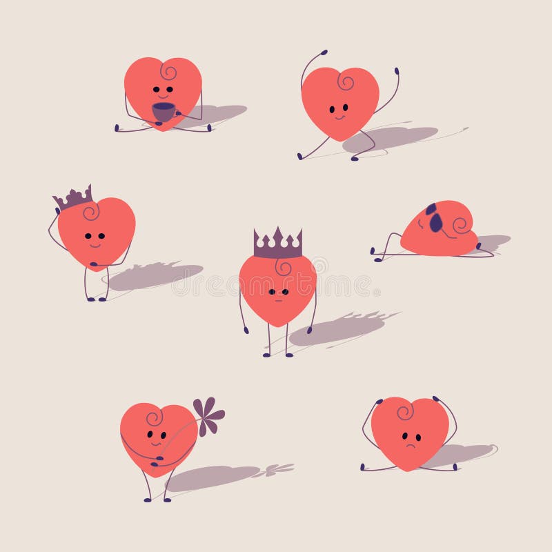 Download Corações Dos Desenhos Animados Ajustados Ilustração do Vetor - Ilustração de gráfico, creativo: 65578366