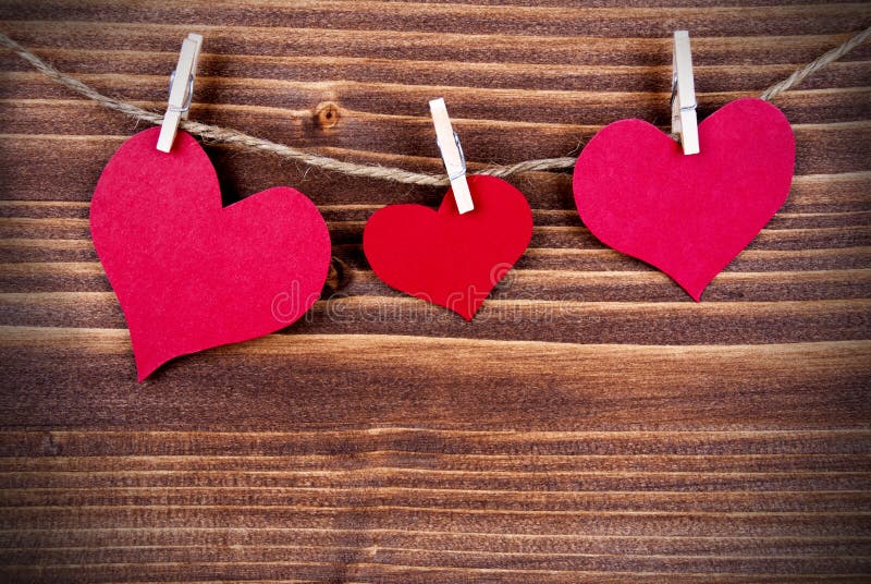 Corações na Corda, Conceptual fotografia de stock royalty free