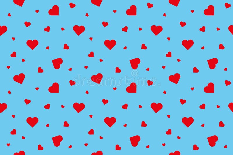 Corações vermelhos no fundo azul ilustração stock Corações vermelhos no fundo azul ilustração stock