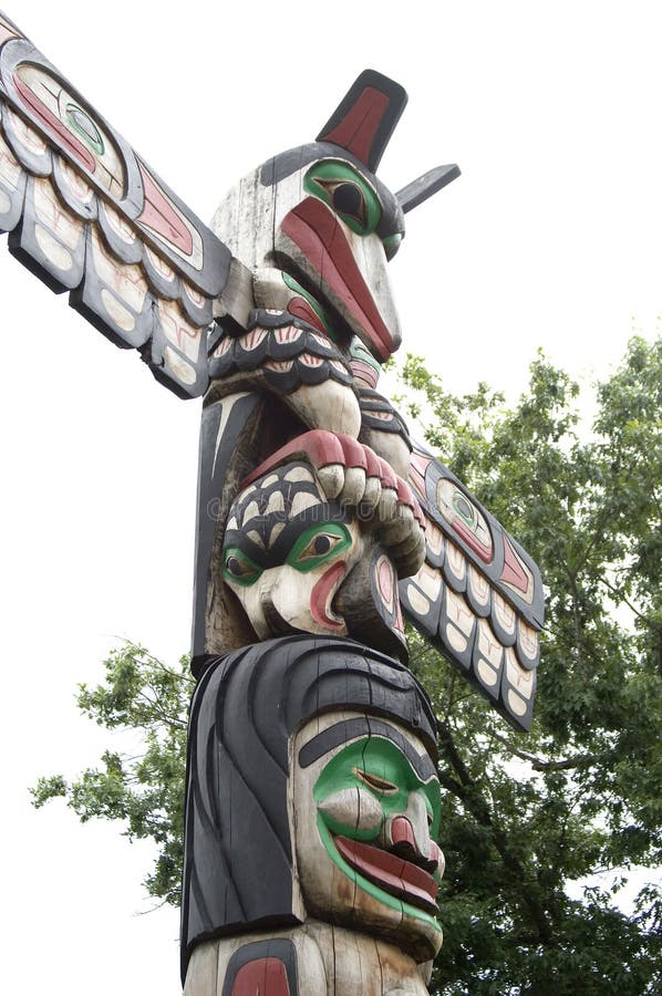 Raven Holding Totem Pole Above Son Of Indian Chief Above Beaver - Carver: Douglas Lafortune 1989. Cowichan Valley, Vancouver Island. Raven Holding Totem Pole Above Son Of Indian Chief Above Beaver - Carver: Douglas Lafortune 1989. Cowichan Valley, Vancouver Island