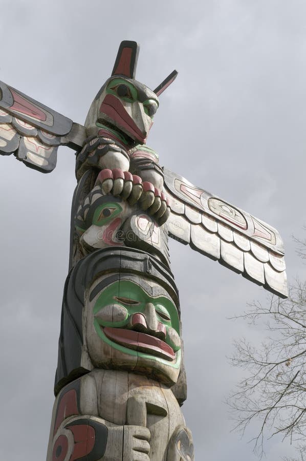 Raven Holding Totem Pole Above Son Of Indian Chief Above Beaver - Carver: Douglas Lafortune 1989. Cowichan Valley, Vancouver Island. Raven Holding Totem Pole Above Son Of Indian Chief Above Beaver - Carver: Douglas Lafortune 1989. Cowichan Valley, Vancouver Island