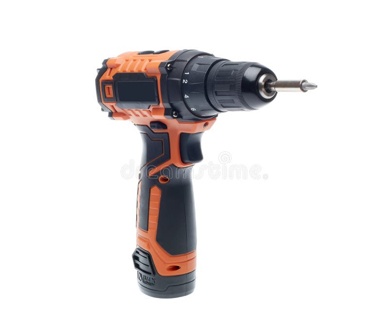 Cordless drill gun stock image. Image of orange, home - 149330295