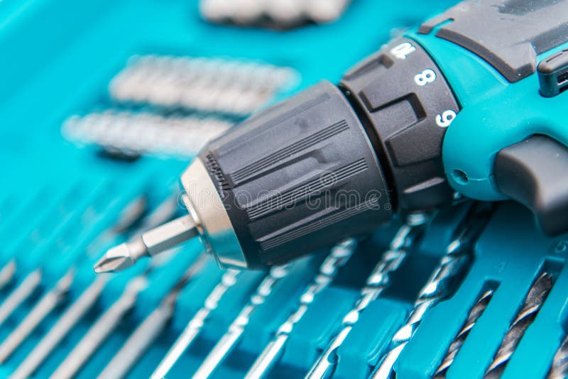 Cordless Driller Set royalty free stock images Cordless Driller Set royalty free stock images
