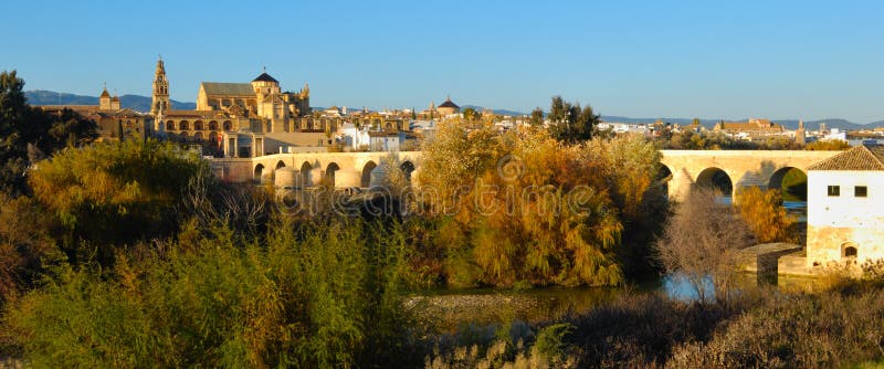 Cordoba mosque and roman bridge stock photography Cordoba mosque and roman bridge stock photography