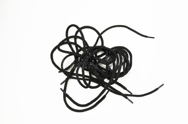 Cordones de zapato negros imagen de Imagen de atado -