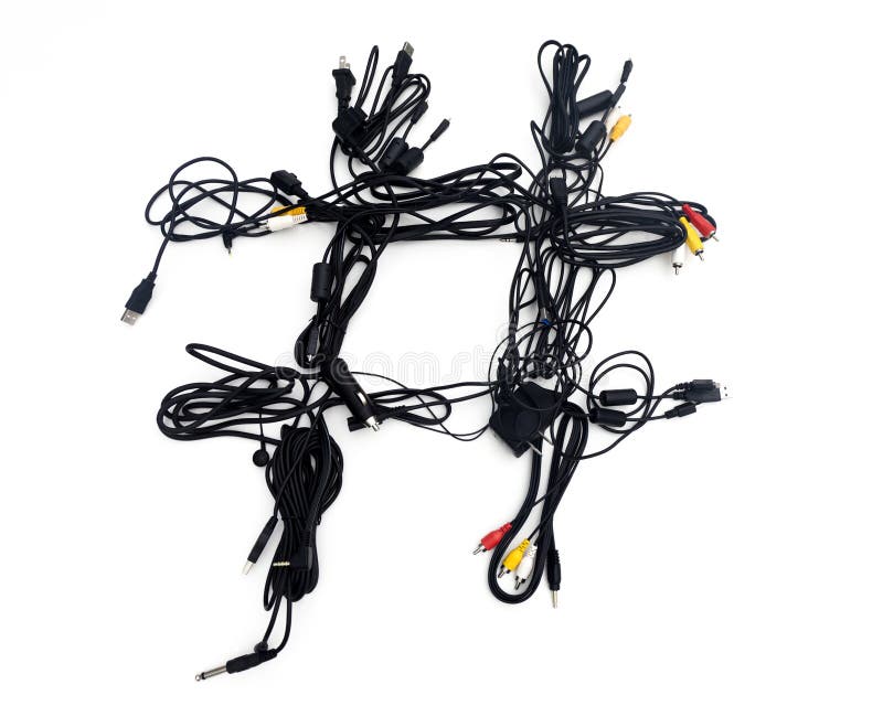 Cords and Wires Hashtag royalty free stock images Cords and Wires Hashtag royalty free stock images