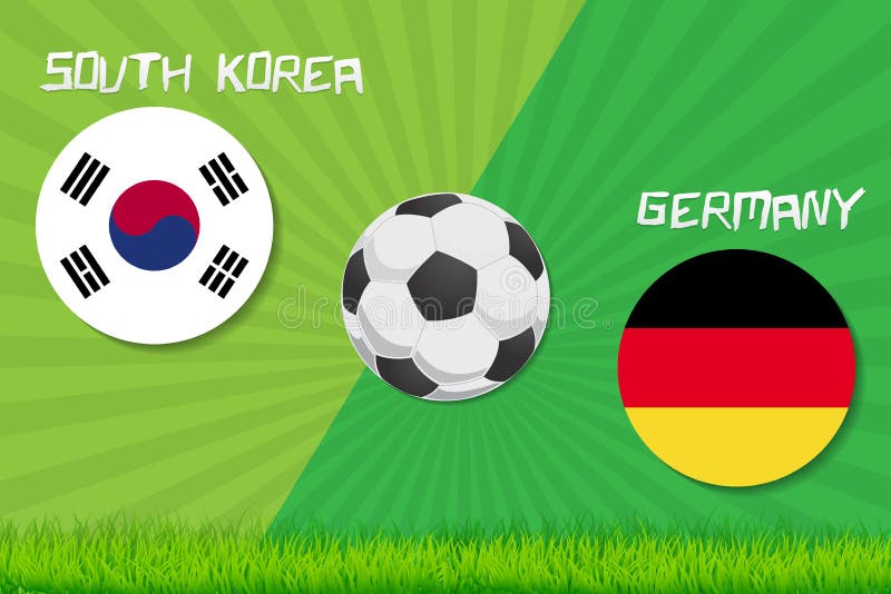 Corea del Sur del partido de fútbol contra Alemania Fondo del deporte stock de ilustración Corea del Sur del partido de fútbol contra Alemania Fondo del deporte stock de ilustración