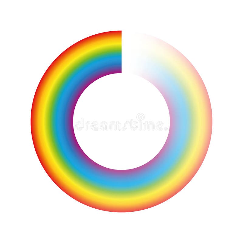 Buffering circle or preloader - rainbow colored ring with transparency to be used for animation as spinning icon while loading, downloading or streaming. Isolated vecto on white background. Buffering circle or preloader - rainbow colored ring with transparency to be used for animation as spinning icon while loading, downloading or streaming. Isolated vecto on white background.