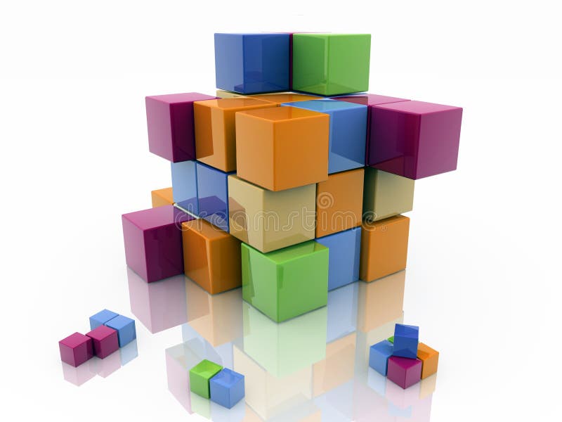 Cores do cubo ilustração royalty free