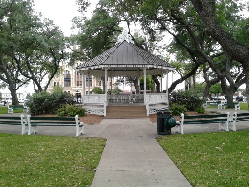 Coreto Da Plaza De DeLeon Em Victoria Texas Do Centro Foto de Stock