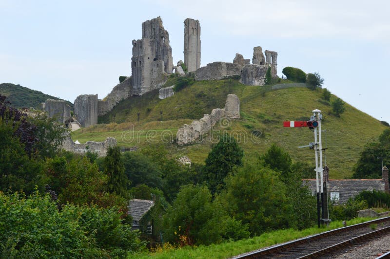 Corfe Castle Ruins by the Swanage Railway