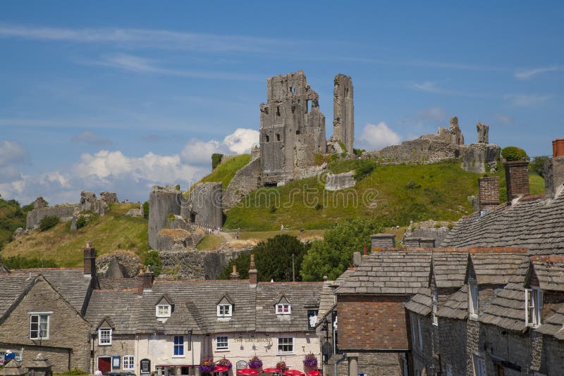 Corfe Castle, Village & Castle, Dorset,England Stock Photo - Image ...