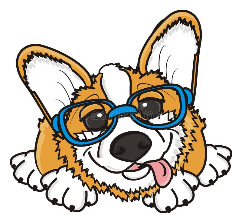 Corgi con los vidrios libre illustration Corgi con los vidrios libre illustration