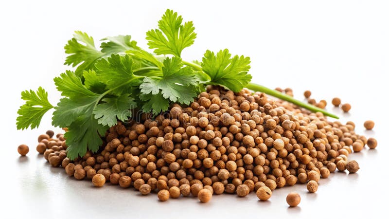 Coriander Seeds Silhouette A CloseUp View of These Culinary Jewels for Aromatic Dishes vector illustration