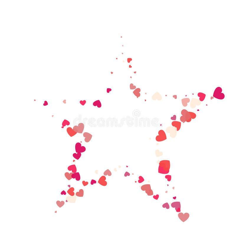 Coriandoli di rosa di vettore di forma del cuore con la struttura bianca della stella dentro royalty illustrazione gratis Coriandoli di rosa di vettore di forma del cuore con la struttura bianca della stella dentro royalty illustrazione gratis
