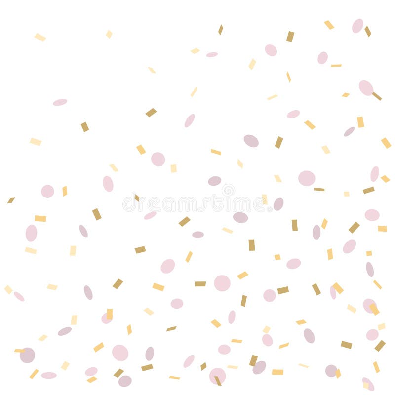 Coriandoli rosa e dorati isolati su fondo bianco, illustrazione di vettore royalty illustrazione gratis Coriandoli rosa e dorati isolati su fondo bianco, illustrazione di vettore royalty illustrazione gratis