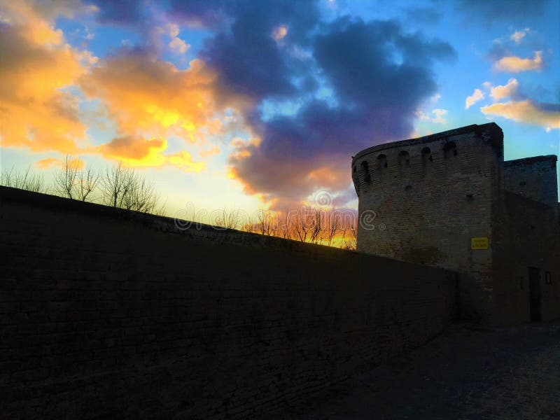 Город Corinaldo в провинции в Анкона, Марке, Италия стоковая фотография