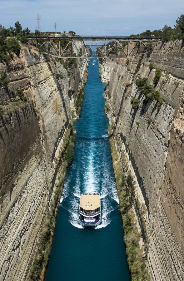 Canal Water Passage Of Corinth In Greece Stock Photo Image of greece