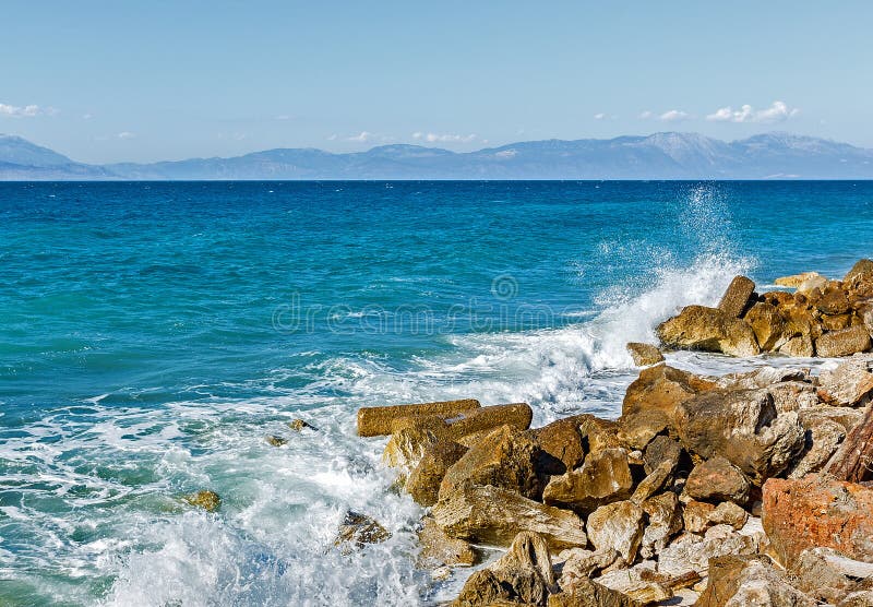 Beautiful Landscape Of A Stony Heap On The Coast Of Mediterranean