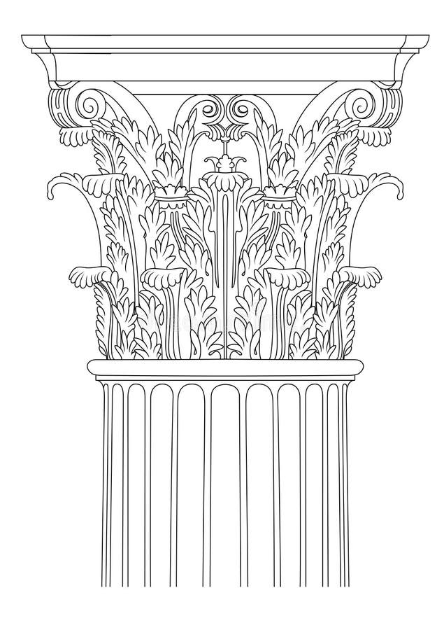 Corinthische kolom stock illustratie Corinthische kolom stock illustratie
