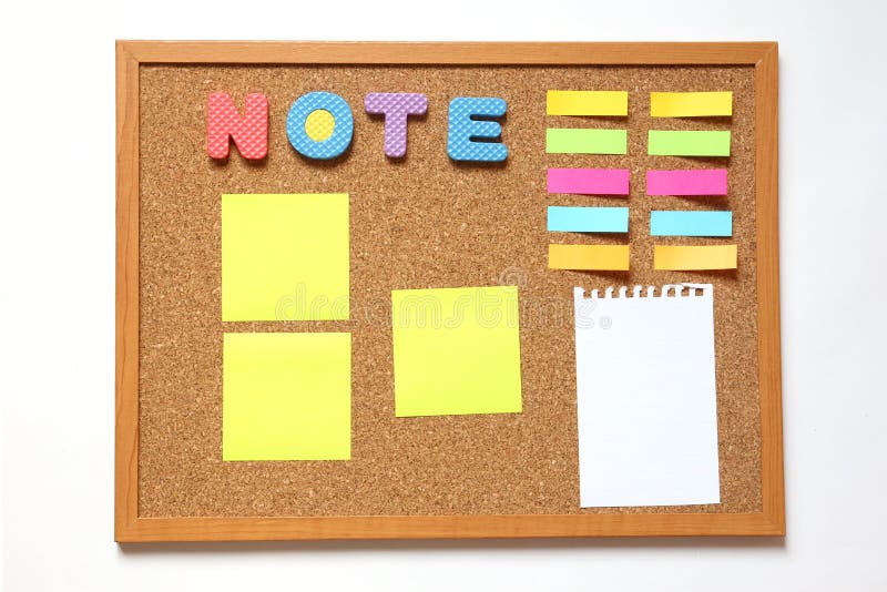 Cork board with paper note stock image. Image of note 68743915