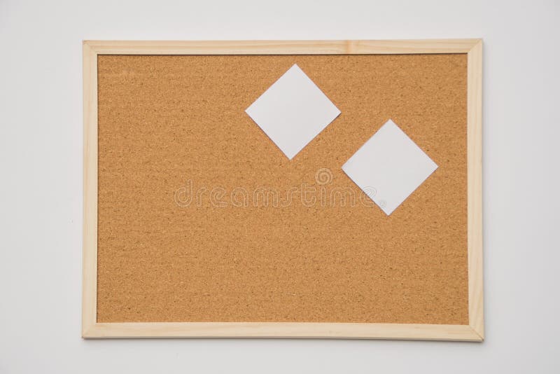 The Corkboard with White Papers on White Background Stock Photo