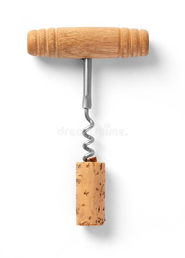 Cork screw on white