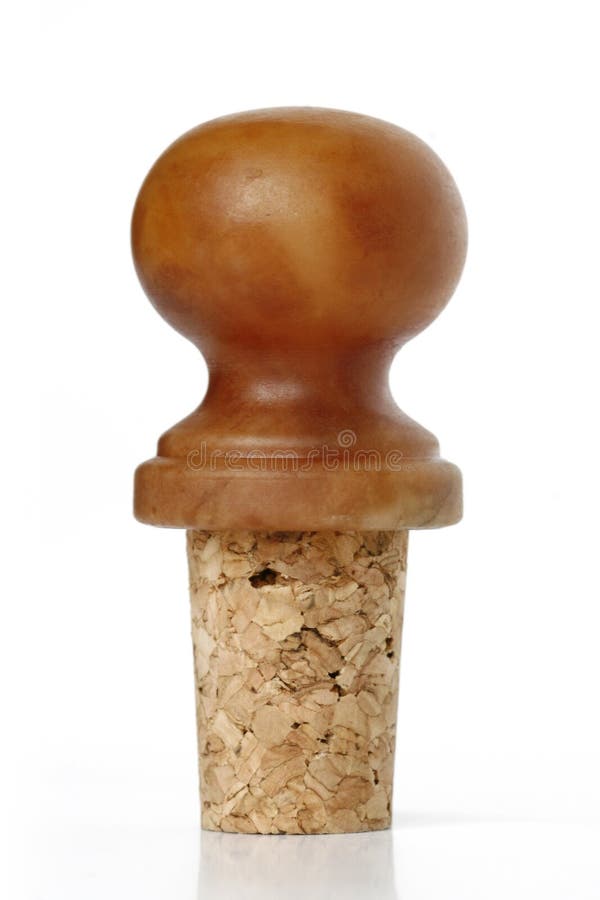 A cork stopper with alabaster cap