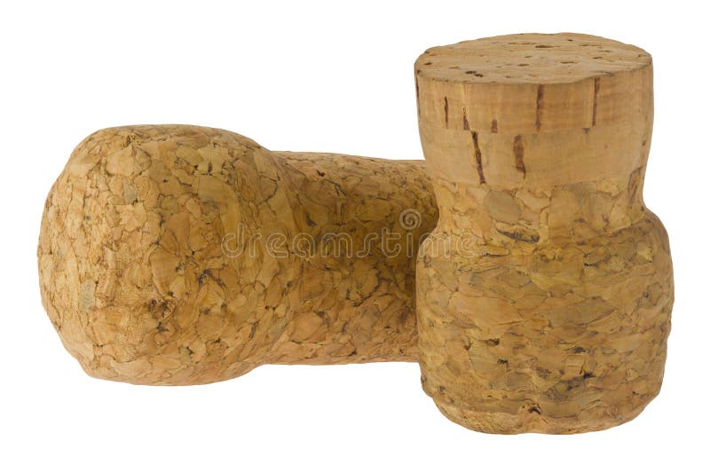 Cork stoppers isolated on white background close up