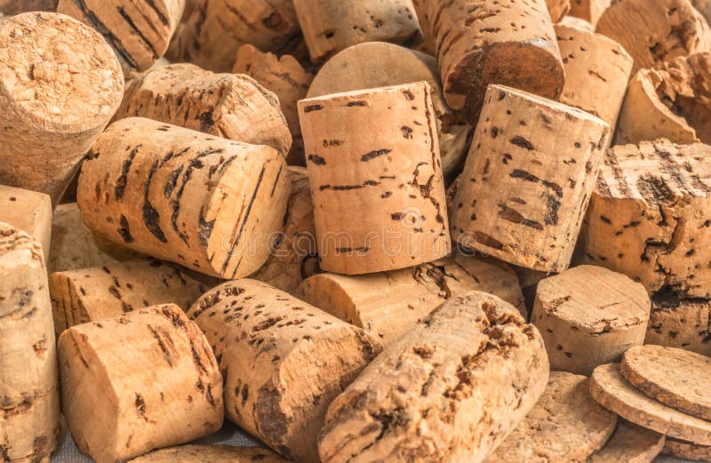 Cork stoppers for wine bottles