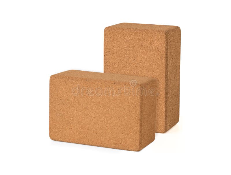 Cork Yoga Blocks Eco Friendly isolou-se no fundo branco, Prem fotos de stock Cork Yoga Blocks Eco Friendly isolou-se no fundo branco, Prem fotos de stock